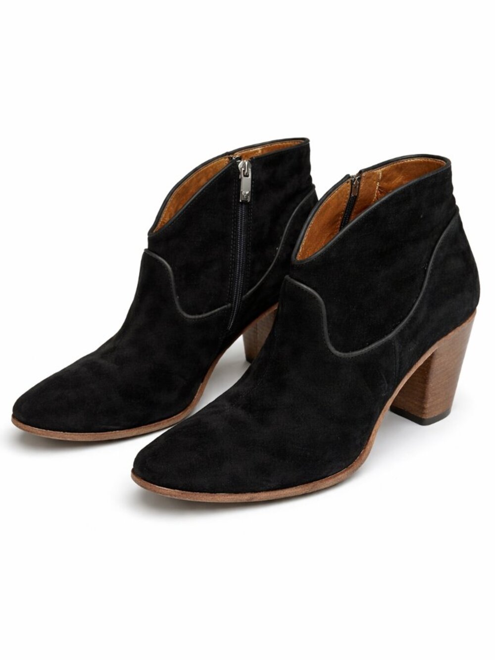 $475 ALBERTO FERMANI Women's Black Leather Suede Ankle Boots - Size 39